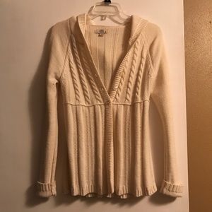Cream hooded cardigan